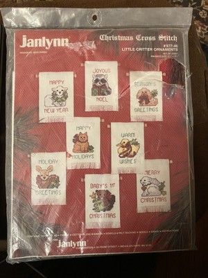 Vintage Janlynn Cross Stitch Kit LITTLE CRITTER ORNAMENTS #977-46 Christmas 1988