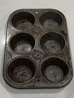 Vintage Ekco Muffin Tin Cups USA Made Chicago Number 60
