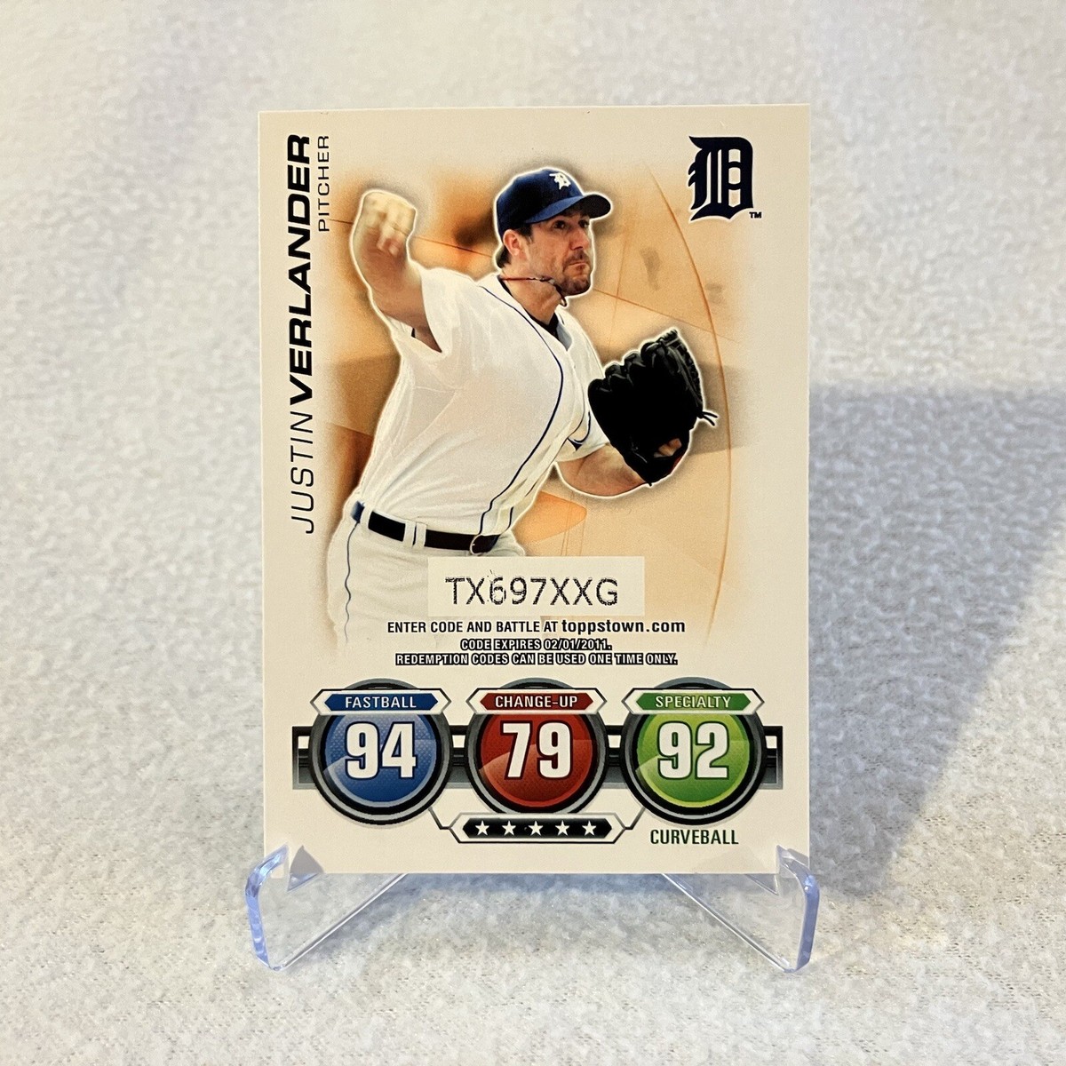 2010 Topps Attax Code Card Justin Verlander Detroit Tigers MLB | eBay