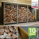 HEAVY DUTY LARGE WOODEN GARDEN LOG STORE OUTDOOR GARDEN FIRE WOOD STORAGE COVER