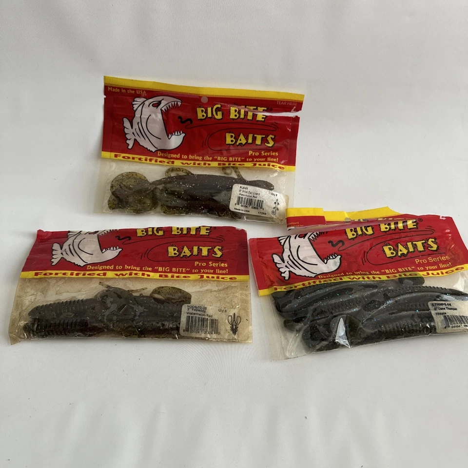 Señuelos de plástico Zoom Riverside Soft Big Bites Chompers gusanos de plástico para pesca de lubina Foto 4 de 4