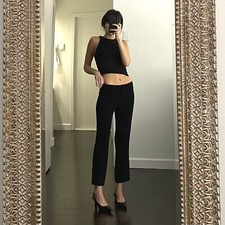 Moschino Slim Cropped Trousers Black Size 6 Retail 750