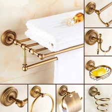 Antique Brass Bathroom Accessories Towel Shelf Towel Bar Bath Hardware Set