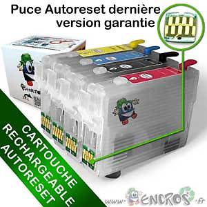 Cartouche Epson T2711 rechargeable avec puce ARC pack x4 réservoirs vides haute précision