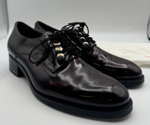 Pertini Dark Brown Leather Derby Shoe Size 10.5 Pertini Hand Crafted Derby Leather Dress Shoes Men main image 3