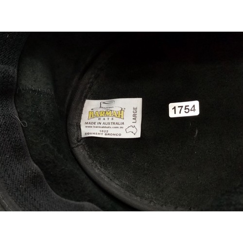 BARMAH Vtg Leather Hat Large 1022 Squashy Bronco Australia Waterproof Black 1754 - Picture 8 of 10