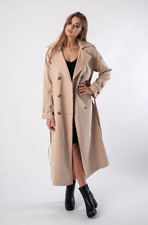 Maxi Trench Coat S/M M/L Long Overcoat Coat Blogger NEW