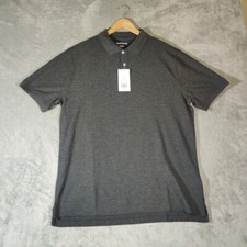 Saddlebred Shirt Mens Large Gray Polo Easy Care Short Sleeve Casual Preppy