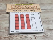 Unifix Count - Cards for Learning Center 60 Cards- Teaching supplies