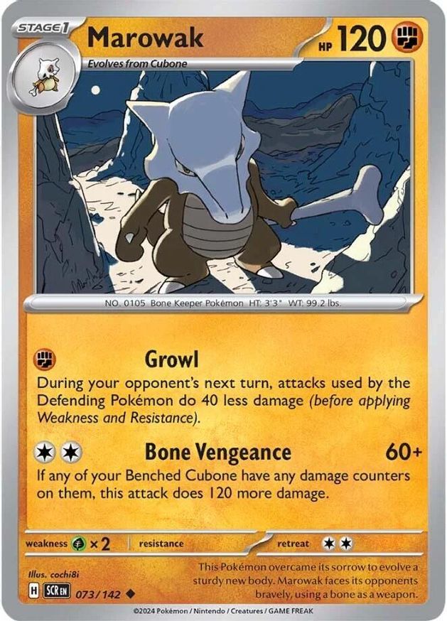 Pokemon Marowak (73/185) Stellar Crown NM REVERSE HOLO