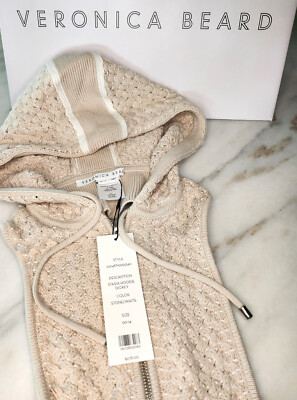 VERONICA BEARD Dickey HOODIE Stone White Beige Lightweight STASIA Sweater NWT