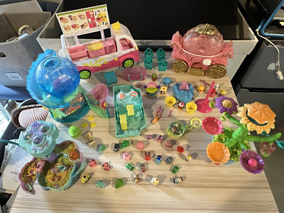 Squinkies Huge Lot-Gum Ball Machine/Snack Truck/Magic Flower Pot/Disney Carriage