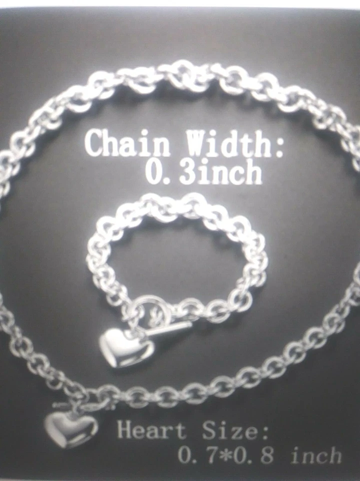 14K & BZ SHINY CHAIN  PENDANT HEART CHARM NECKLACE BONUS SZ 18 INCH ADJ ITALY - Image 2 of 4