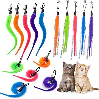 Cat Worm Toy Refills Cat Toys Wand Replacement 15 Pieces Cat Worms