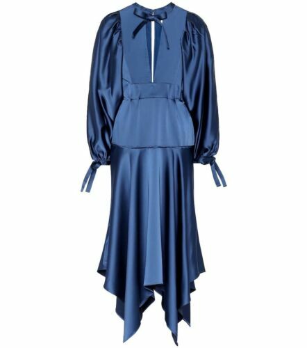self portrait blue metallic chiffon maxi dress Self-Portrait Chiffon Midi Dress - Blue Metallic