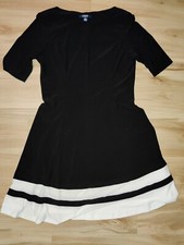Chaps Black Dress With White Accents
