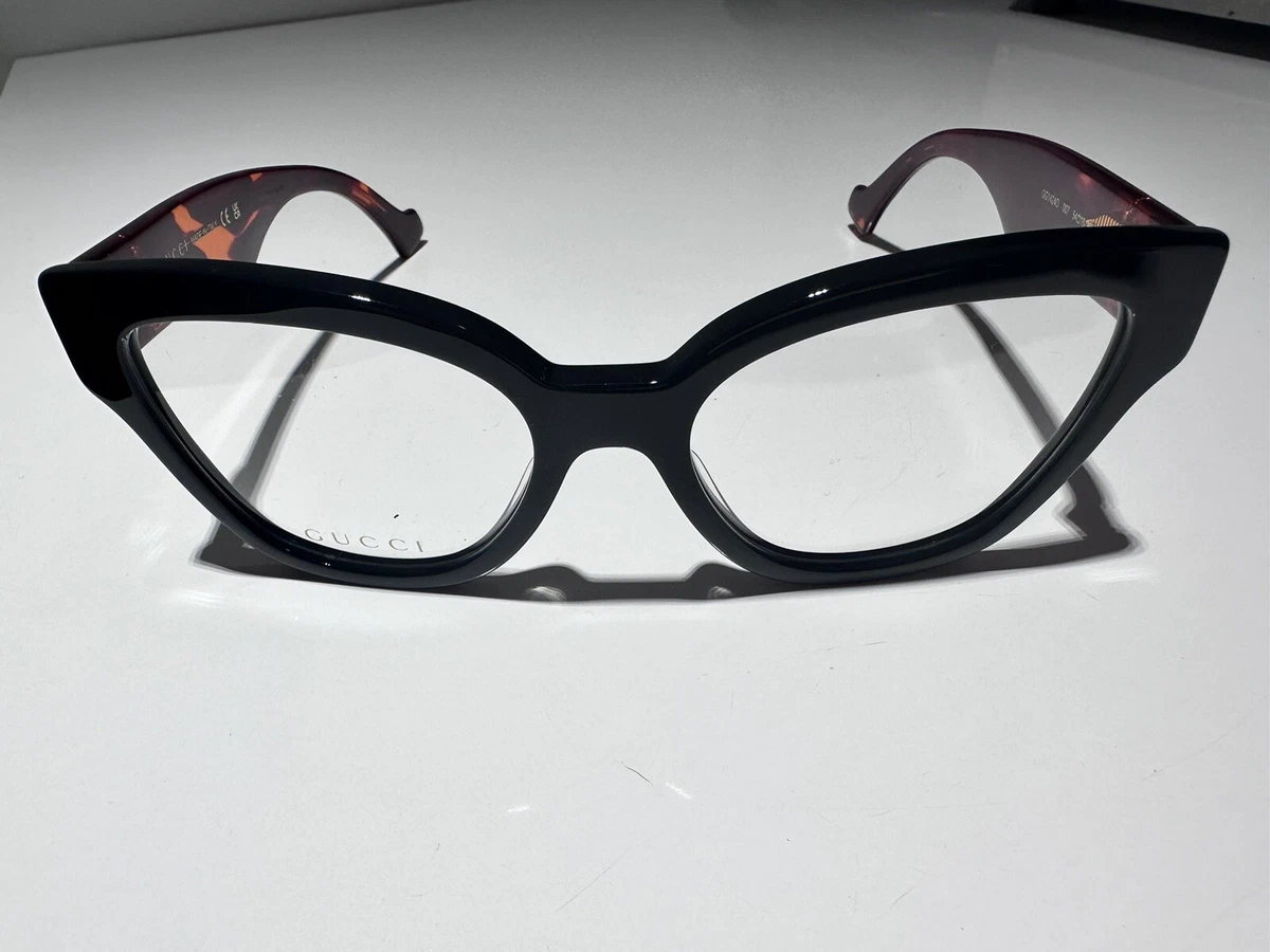 Gucci GG1424O 007 Black Havana Square Women's Eyeglasses 54-16-145 Brand New