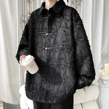 Hommes Chemise Manteau Veste Décontracté Avec Raw-Edge Frange Streetwear Grand
