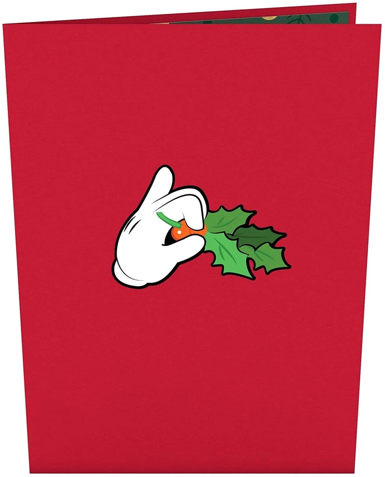 Tarjeta Pop-Up Lovepop Mickey and Minnie Muérdago Vacaciones de Navidad Amor Foto 3 de 4