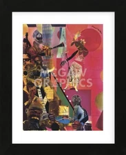 FRAMED ART The Blues, 1974 by Romare Bearden Jazz Music Ethnic Print Frame 13x16