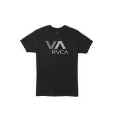 Rvca VA RVCA Black Grey Multi Graphic Logo Print SS REgular Fit Men's T-Shirt