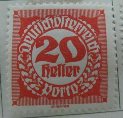 Deutsch Österreich Porto fällig 1920-21 20h fein MH* A16P31F327