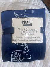 NoJo The Serendipity Collection Changing Pad Cover Blue/White Elephants New