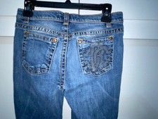 ROBERTO CAVALLI Women  s Straight Leg Frayed Hem Jeans Size 28X33 Made in Italy