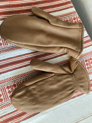 VTG RED WING SHOES MITTENS NUTMEG Leather Soft Insulated Size X-SMALL Made USA