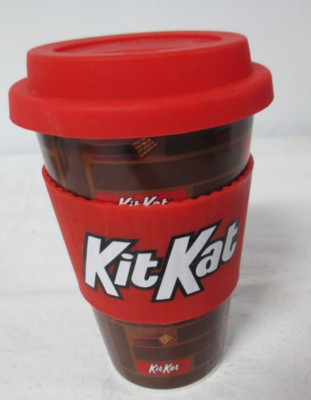 Hersheys KIT KAT Mug Candy Bar Ceramic Advertising Travel Mug With Silicone Band