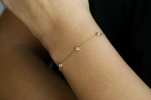 2.00Ct Round Cut VVS1D Diamond Women's Beautiful Bracelet 14K Yellow Gold Finish