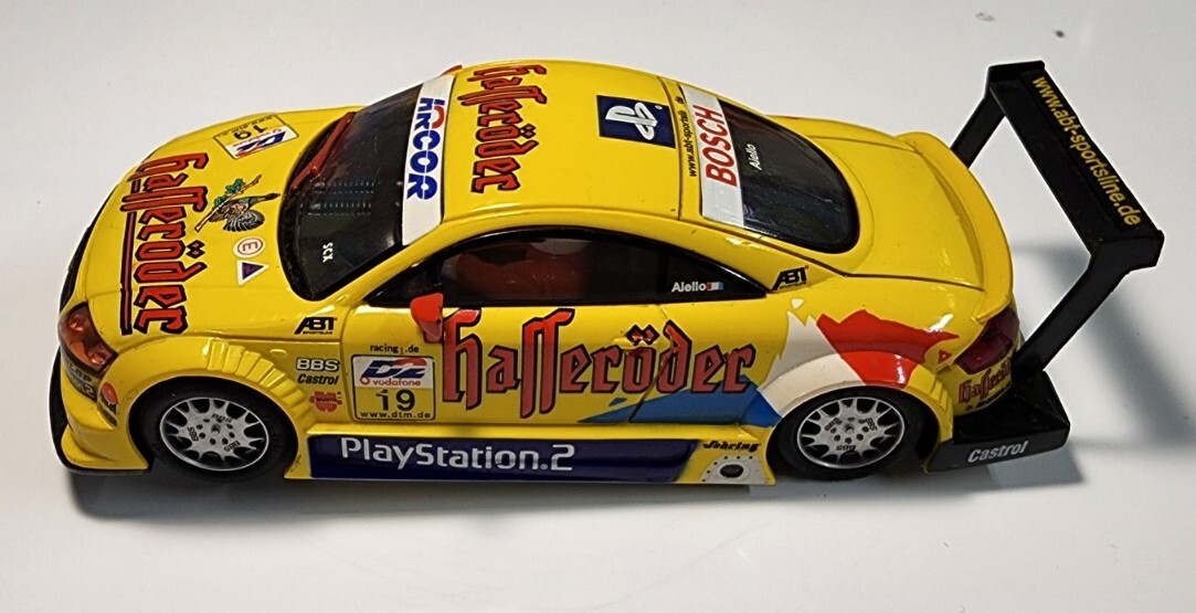 SCX Scalextric Yellow Audi TT 1/32 Slot Car Hasseröder Brewery RX