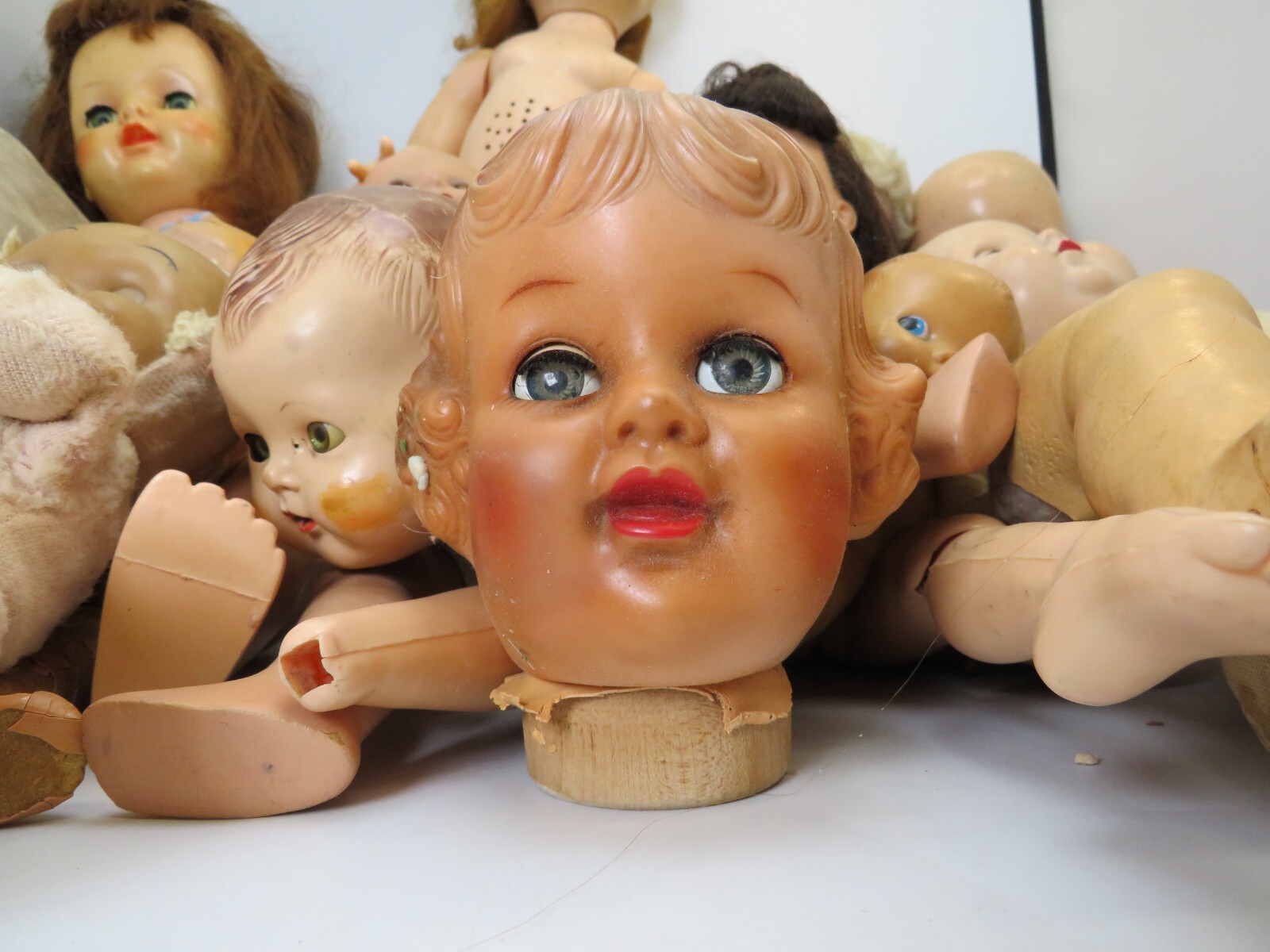 Antique and Vintage Doll Lot of 9+ Dolls and Parts for Repair