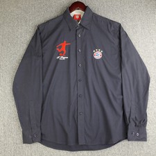 Bayern Munich Mens Shirt Large Navy Adult Long Sleeve Dress Cotton Button
