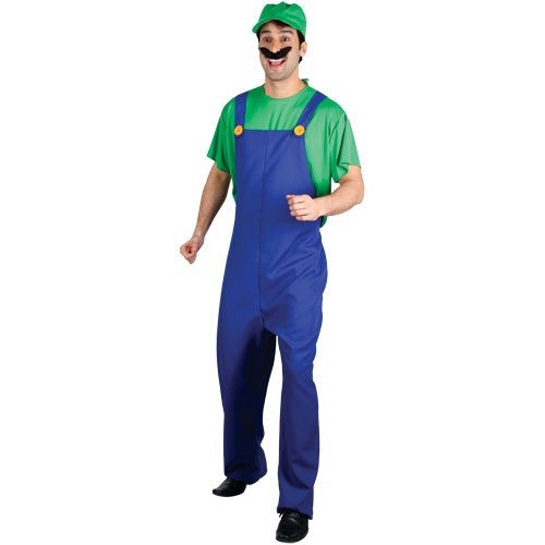 Costume Carnevale Uomo Da Luigi Di Super Mario Bros Vestito Travestimento  Adulto | eBay