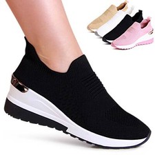 Baskets Femme À Talon Wedge Light Slipper Sneakers Mesh