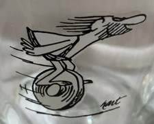 Four(4) BC Comic Vintage Caveman On Wheel By Johnny Hart Glasses
