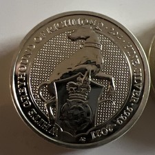 Queens Beasts White Greyhound of Richmond 2oz Silver Coin .999 Pure Royal Mint 