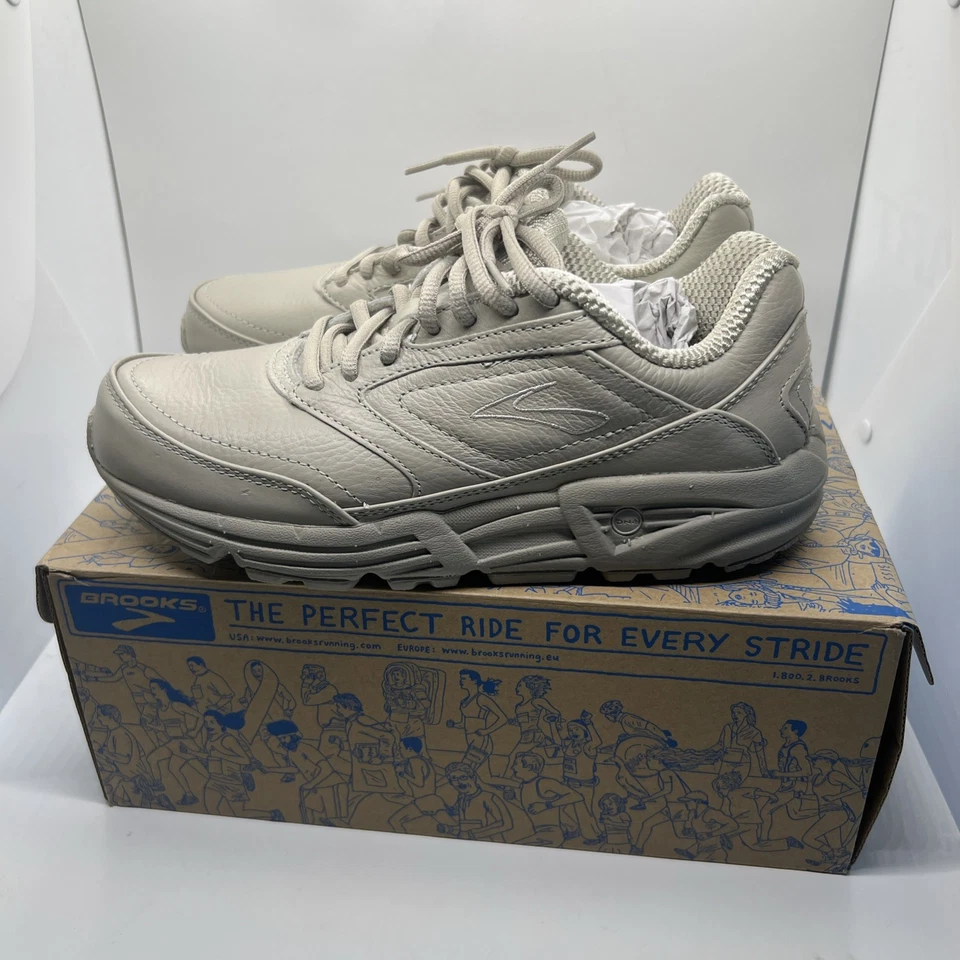 Zapatos de tenis Brooks Addiction Walker de cuero para caminar con hueso para mujer EE. UU. 7B 1200321B Foto 3 de 4