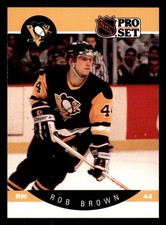  1990 Rob Brown 229 Penguins 44 Pro Set Hockey Sports Trading Card 