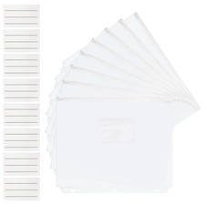 8 Packs 3-Hole Clear Zipper Binder Pockets, Binder Insert Pages with Card Slo...