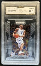 2019-20 Panini Prizm Draft Picks Zion Williamson RC #1 Blue Devils GMA 8.5