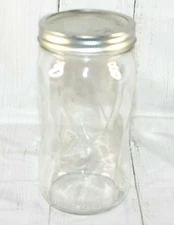1 RARE Ball Mason Jar Clear Spiral Swirl Design USA 6 Inch Tall with Lid NEW