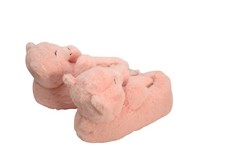 Old Navy Bear Slippers Girls Size L 1Y-2Y Pink Fleece Plush Teddy Winter House