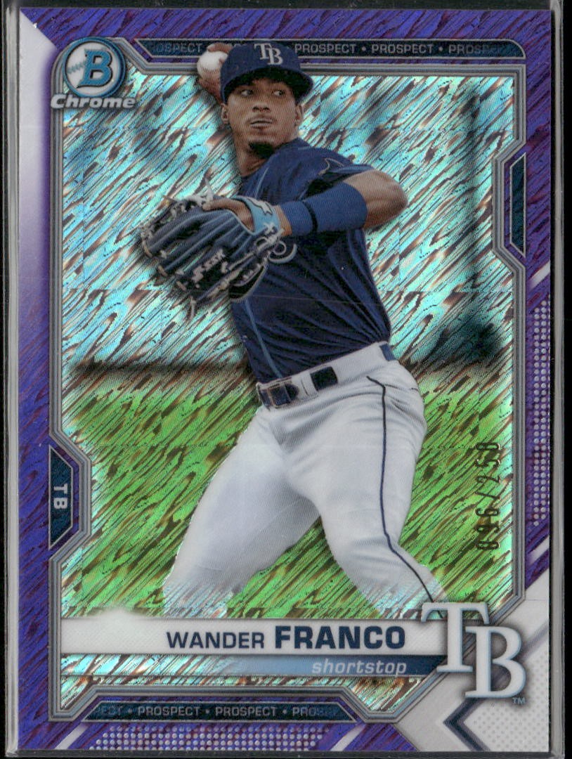 Wander Franco 2021 Bowman Chrome #BCP-240 Purple Shimmer Refractor #/250 Rays