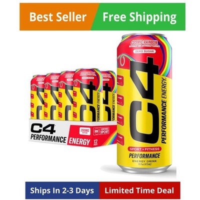 Performance Energy Drink Cosmic Rainbow, Zero Sugar Carbonated Preworkout Ene...
