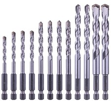 NordWolf 12-Piece Metric Masonry 4, 5, 5.5, 6, 6.5, 7, 8, 10 millimeters