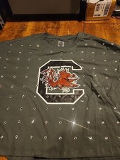 Women  s South Carolina Gamecocks Bejeweled Short Sleeve T Short Croptop XXL E