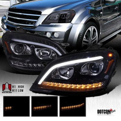Fits 2009-2011 Benz W164 ML350 Black/Smoke Projector Headlights