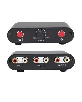 RCA Stereo Audio Switch Box 2 In 1 Out/1 In 2 Out Signal Selector Splitter